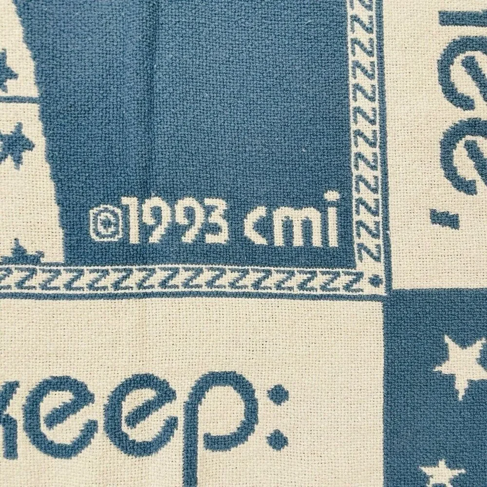 Vintage 1993 CMI Childrens Prayer Tapestry Throw 47x33 Now I Lay Me Kids Praying